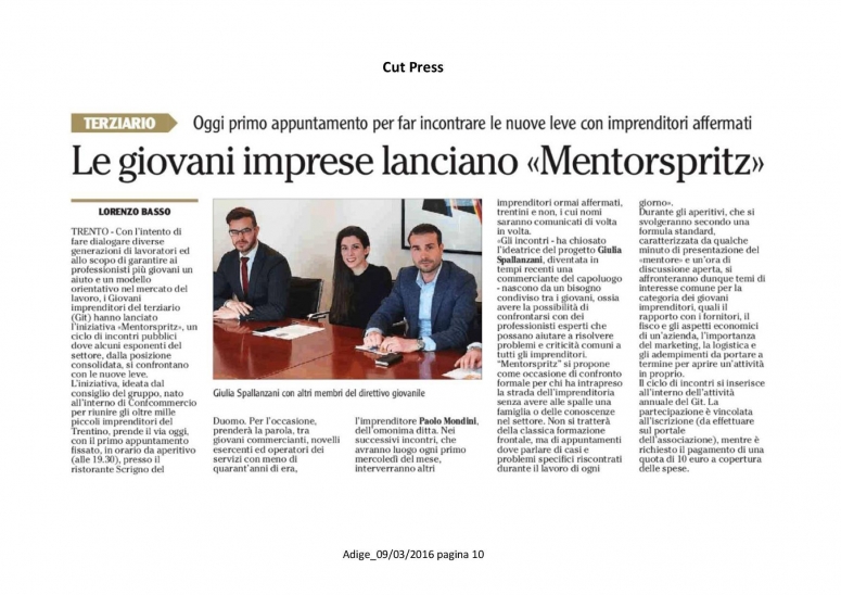 Le giovani imprese lanciano &quot;Mentorspritz&quot;