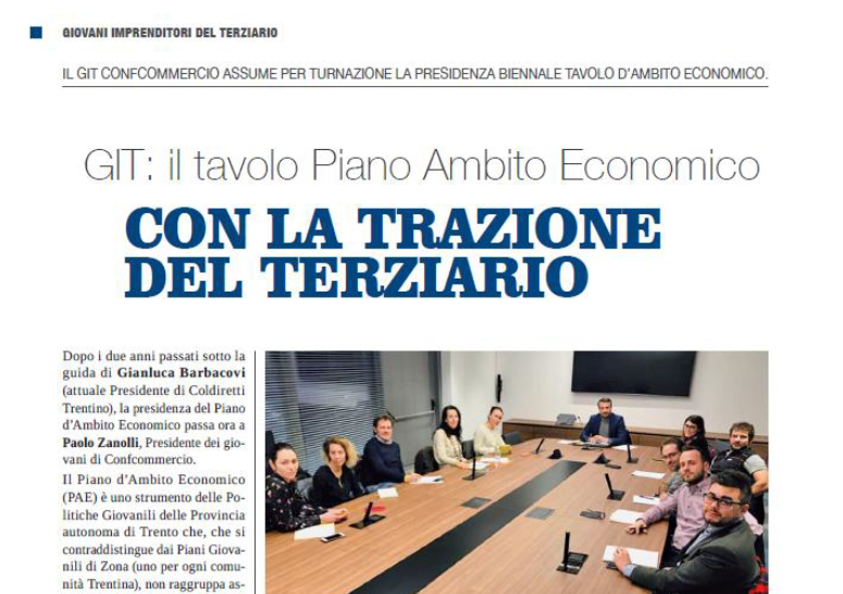 GIT: il tavolo Piano Ambito Economico con la trazione del terziario